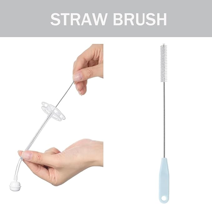 5 in 1 Cleaning Brush Set, Anivona Bottle Brush Cleaner, Multifunctional Cleaning Brush, Water Bottle Brushes for Cleaning Home, Cleaning Baby Bottles, Home Kitchen Cleaning Tools, BPA-Free (Grey)