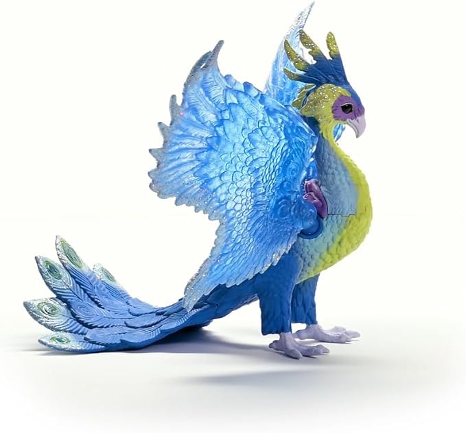Schleich Bayala - 11" Magical Peacock Bird Toy with Movable Wings. Pretty, Fantasy Action Figure for Girls and Boys. Fun, Imaginative Play Fairy Figurine, Cool Mystical Toys for Kids Ages 5+, 70794