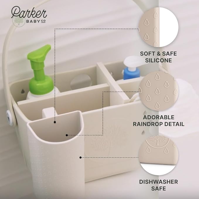 Parker Baby Bath Rinse Cup | BPA Free, Dishwasher Safe & Food Grade Bath Cup for Rinsing Hair | Holds 18oz | Quick-Dry, Sturdy & Perfect Size Baby Water Pourer in Neutral Colors