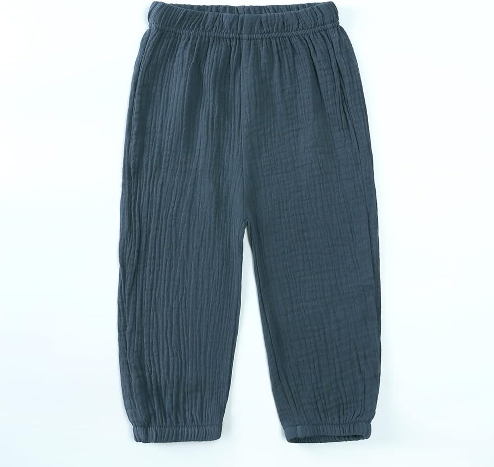 MYGBCPJS Baby Boys Girls Cotton Linen Trousers Kids Casual Ankle Pants Loose Long Bloomers