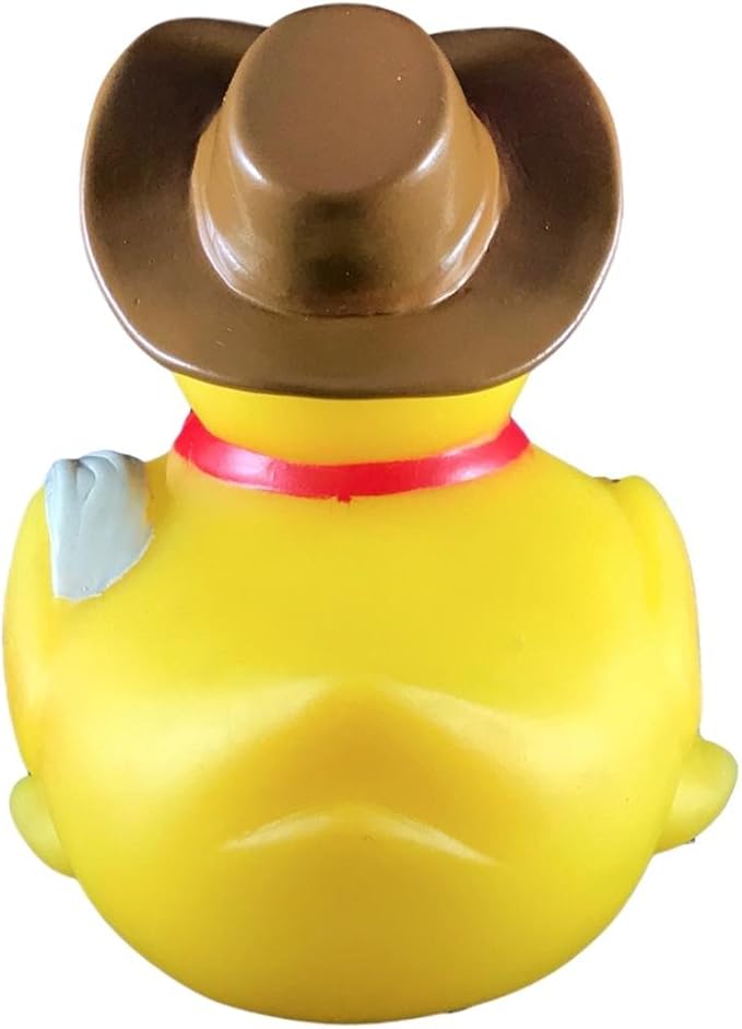 3" Cowboy Rubber Duck [[Sealed Hole, Floats Upright] - Baby Safe Bathtub Bathing Toy