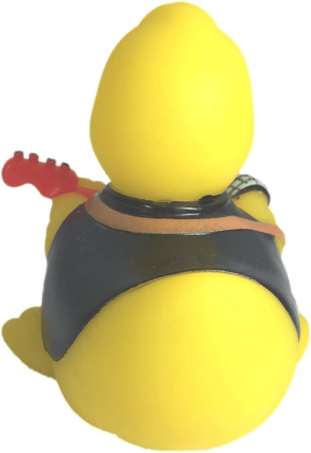 3" Rock n' Roll Rubber Duck [Sealed Hole, Floats Upright] - Baby Safe Bathtub Bathing Toy