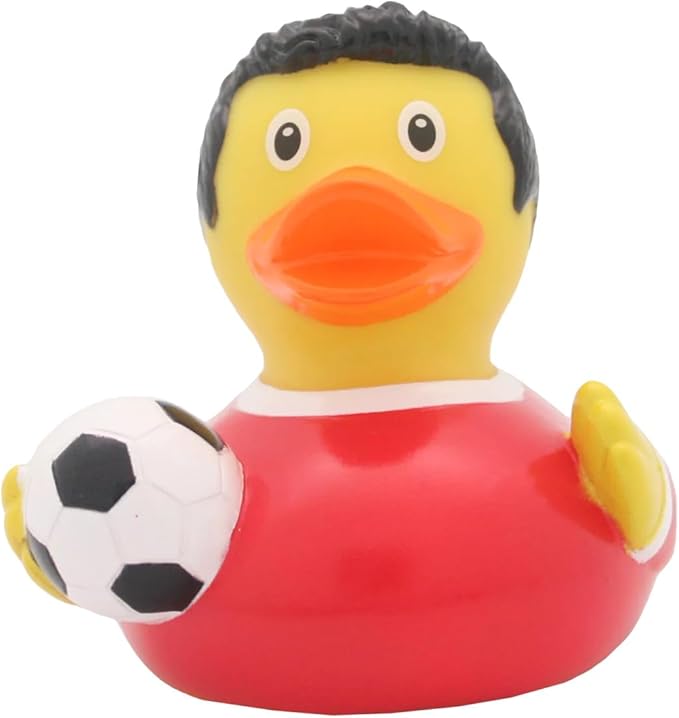 3 Inch Soccer Player Red Bath Toy, Car Dashboard Decoration