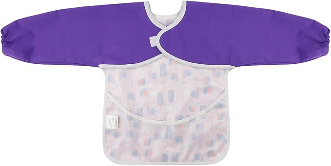 Infant Toddler Baby Waterproof Sleeved Bib, Bib with Sleeves&Pocket, 6-24 Months