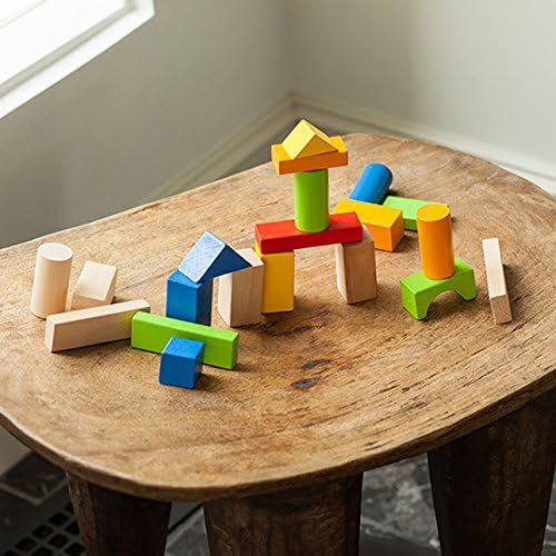 Fat Brain Toys Timber Blocks - 100 Piece Wooden Block Set - Classic Preschool Toy