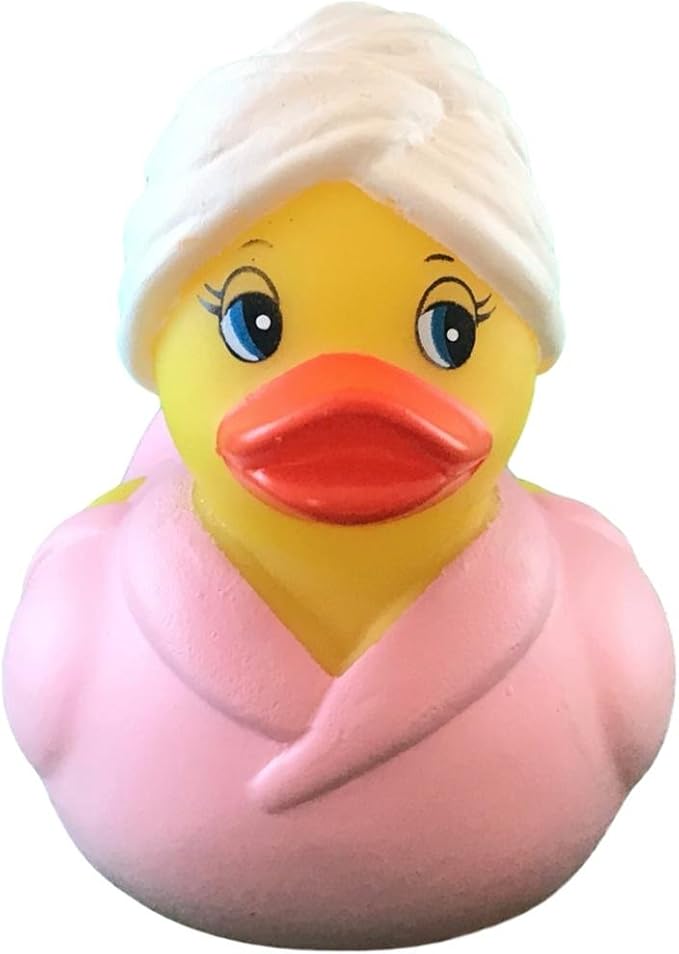 3" Spa (Pink) Rubber Duck [Sealed Hole, Floats Upright] - Baby Safe Bathtub Bathing Toy