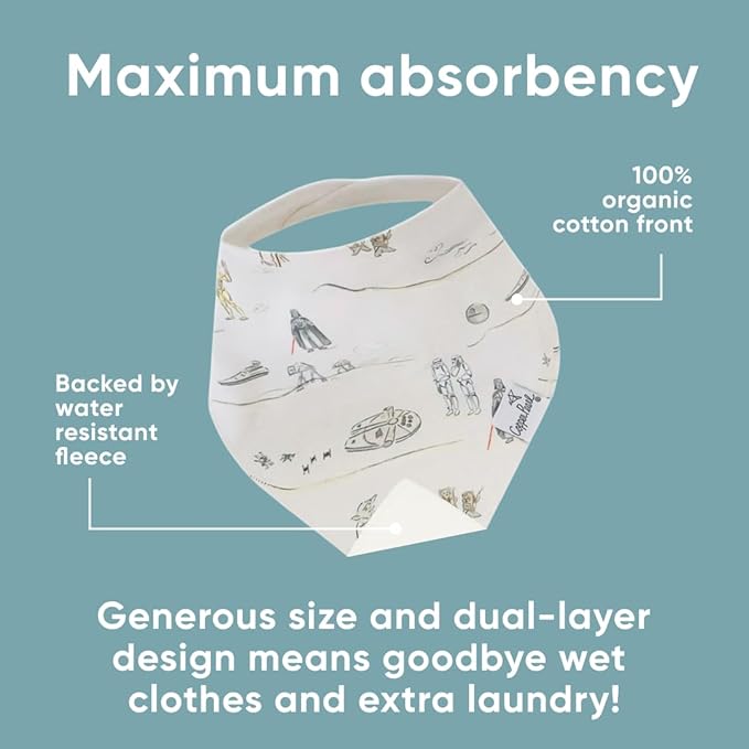 Baby Bandana Drool Bibs for Drooling and Teething 4 Pack Gift Set "Tatooine™" by Copper Pearl