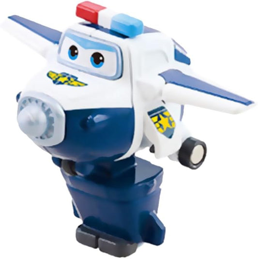 Super Wings 5" Transforming Paul Airplane Toys Vehicle, Action Figure, Plane to Robot, Suitable 3 4 5 Year Old Preschool Kids, Fun Plane Toys for Boys and Girls, Birthday Gifts, Blue