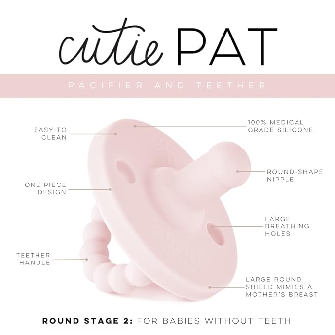 Ryan & Rose Cutie PAT Pacifier Teether (Stage 2, Pink)
