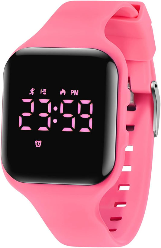 Kids Watches for Girls Boys Digital Sport Watch with Step Counter Pedometer Vibration Alarm Clock, No App Waterproof Fitness Tracker Kids Watch Boys Girls Teens Students Ages 5-16