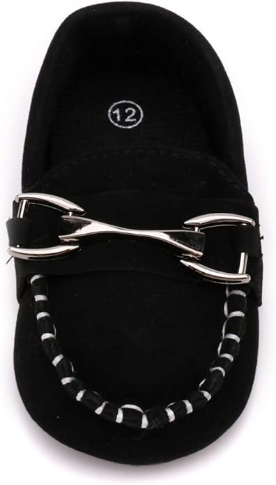 LONSOEN Baby Girls Boys Loafers Prewalker Dress Crib Shoes