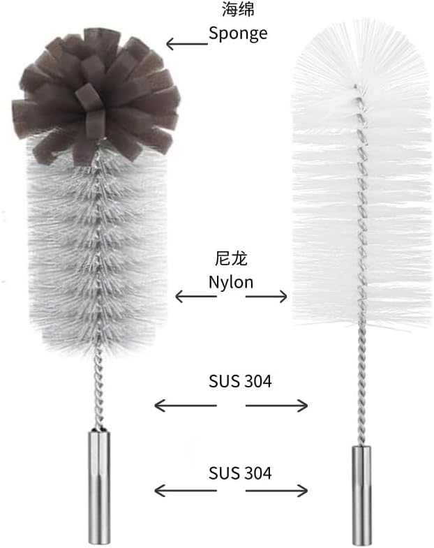 Individual Bottle Brushes Set,Sponge Bottle Brush,Narrow-Mouth Bottle Brush, Nylon Bristle Brush for Benifi Electric Bottle Cleaner Using(Brush Set, WOET)
