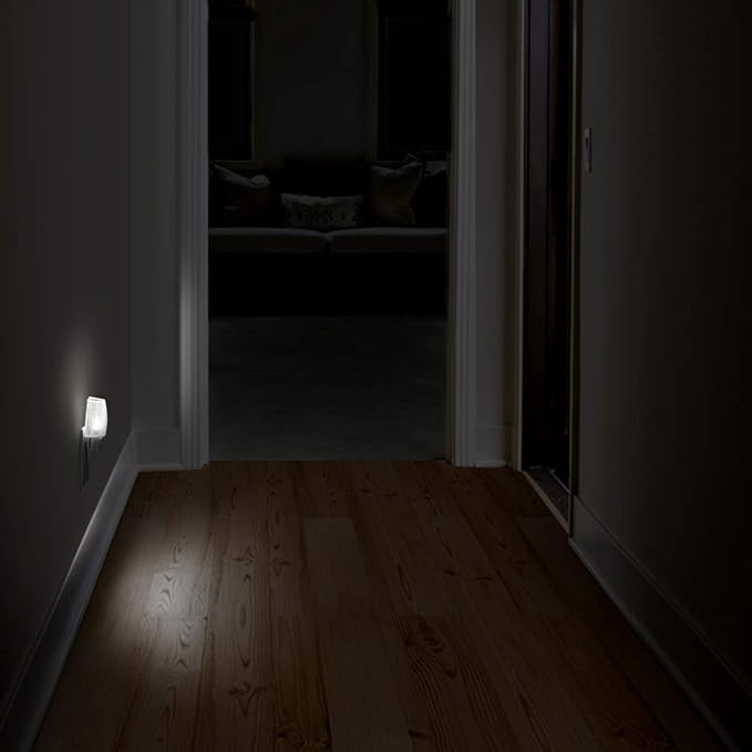 Emotionlite Plug in Night Light, Neutral White LED Nightlight, Dusk to Dawn Sensor, Kids, Nursery, Bedroom, Bathroom,Hallway, Stairs, Kitchen, 4 Pack