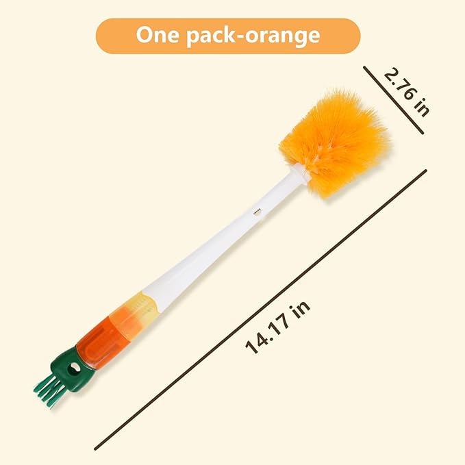Multifunctional 5-in-1Cleaning Brushes for Household use Detachable Long Handle Cup Brush+ 2 Hooks,Applicable to Bottle Brush Cleaner, Straw Cleaner Brush,Detail Brush for Cup Lid Gap