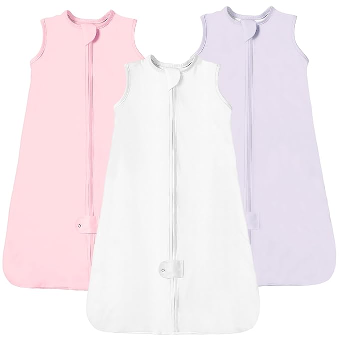 TotAha Sleep Sack 6-12-15 Months 3-Pack,Stretchy,Buttery Soft Swaddle Transition Sleeping Bag,Light Baby Wearable Blanket with 2-Way Safe Zippers for Boys and Girls, 0.5 TOG