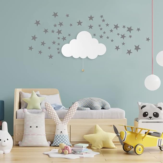Lumipets Cloud Nursery Decor, Cloud Night Light, Kids Wall Light, Battery Operated LED Lights for Bedroom, Lightweight Nursery Lighting, Light for Babies, Toddlers, Kids - 17.7 x 11.2 x 1.5-in