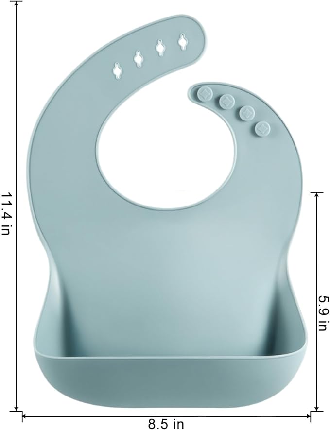 PandaEar 3 Pack Silicone Bibs for Babies Toddlers Girls, Adjustable Fit BPA Free Waterproof Bibs with Pocket Food Catcher (Blue/Pink/Purple)