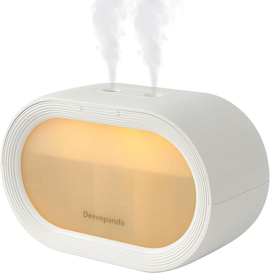 Small Dual Cool Mist Humidifiers for bedroom,500ml Mini Plant Humidifier indoor, Rechargeable Battery Powered Portable Desk Baby Humidifiers for Kids Room Home Baby Nursery, Office