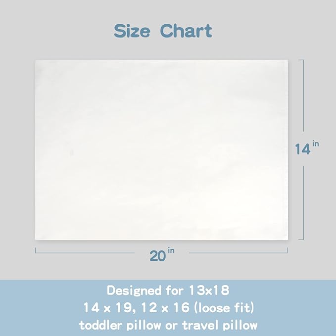 Organic Cotton Toddler Pillowcase 2 Pack, 14 x 20 Travel Pillow Case Cover for Babies, Kids, Boys and Girls, Soft and Breathable Small Pillow Cases with Envelope Closure, Ivory