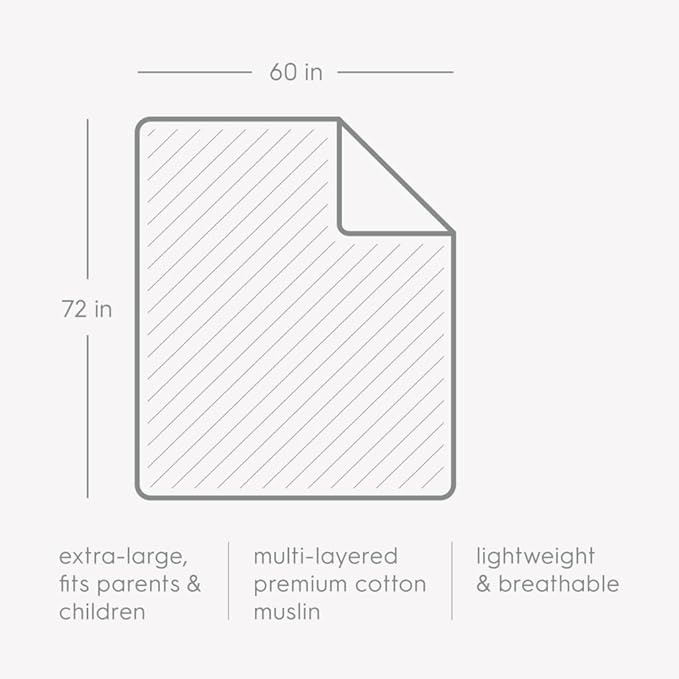 Little Unicorn Premium Quilted Throw | Super Soft, Multi-Layered Muslin XL Blanket| Great for Kids & Families (Adobe Checker)