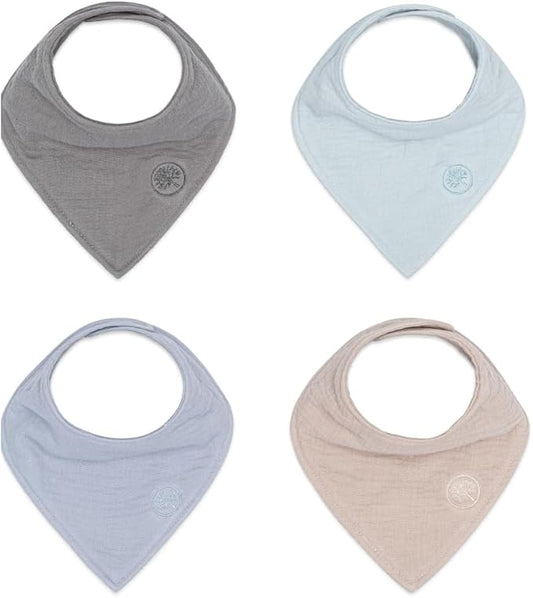 Parker Baby Muslin Bandana Drool Bibs | 100% Soft Muslin Cotton, Absorbent & Adjustable | Stylish Teething & Drooling Bibs