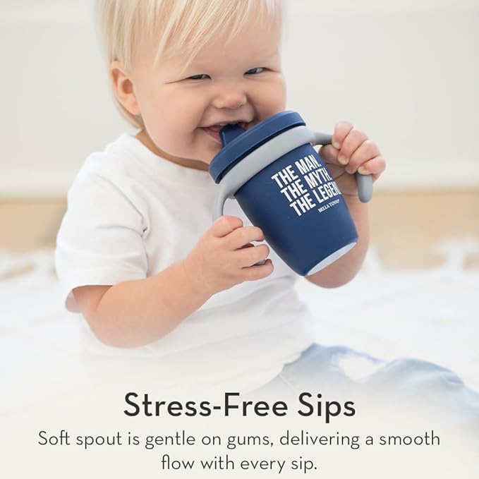 Bella Tunno Sippy Cup, Silicone Training Cup with Transition Handles for Infants, Toddlers & Kids, Babies 6-12 Months & Toddlers 1-3 Years, Boys & Girls, Sippin’ Pretty, 8 oz