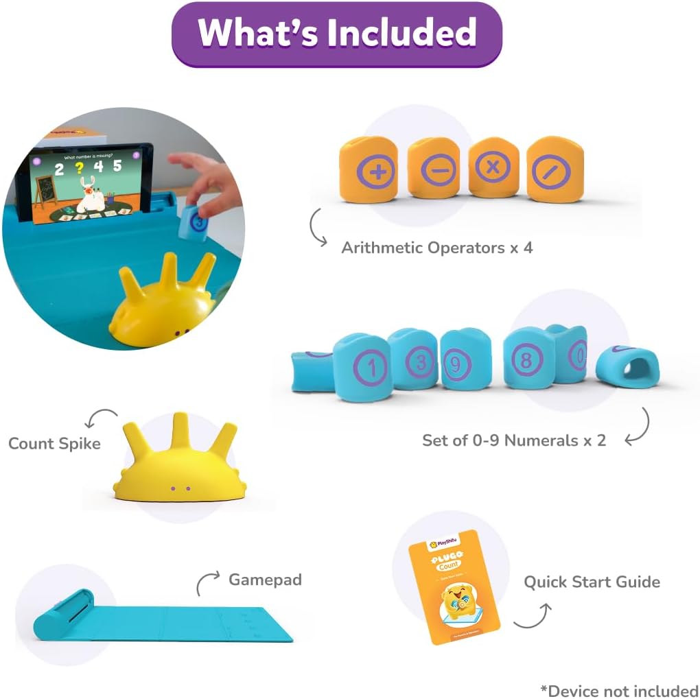 PlayShifu Math Games for Kids – Plugo Count | Tech-Powered Educational STEM Toy with Numbers & Operators | Fun Math Kit for Boys & Girls Ages 4–10 | Learning Gift for Children