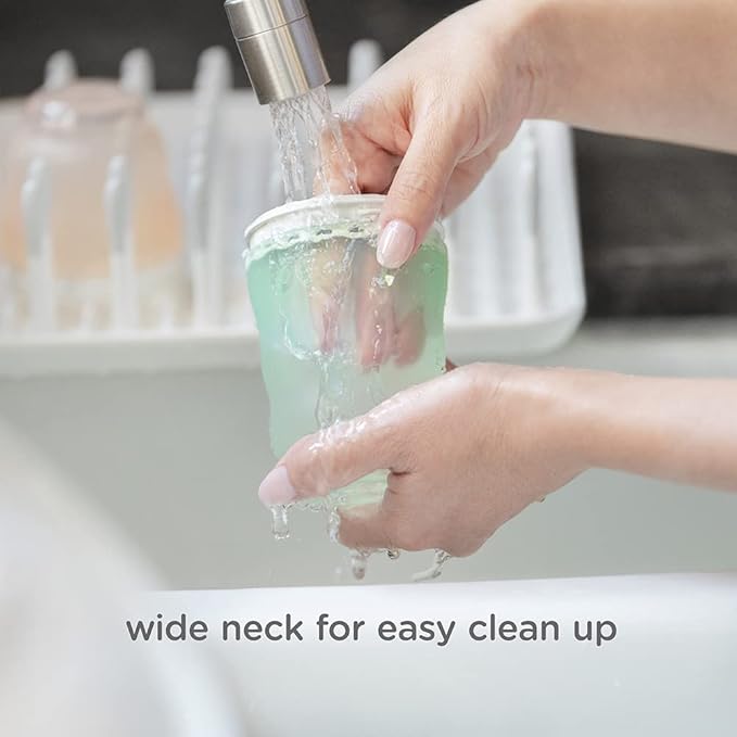 Olababy Gentle Silicone Baby Bottle, Anti-Colic, BPA Free, Easy to Clean and Wide Neck Baby Bottles Best for Breast Feeding Babies 2 Piece Set (4 oz, Sky)