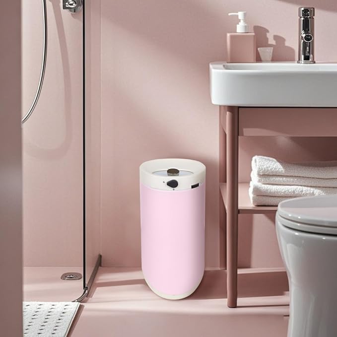 Diaper Pail, Baby Diaper Trash Can with Removal Inner Liner, Childproof Lock, Stainless Steel Garbage Pail with lid, Soft Close, Odor Control Diaper Disposal Bin, 4 Gallon Pink Diaper Can