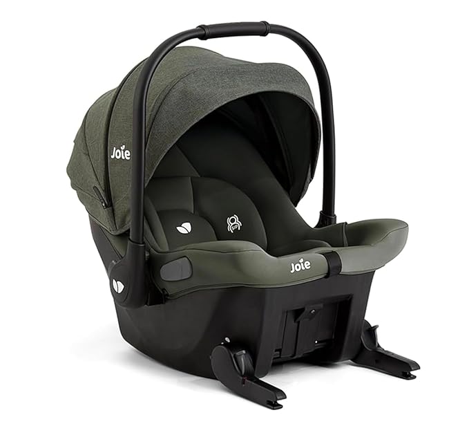 Joie Mint Latch Baseless Infant Car Seat – Lightweight, Built-in Rigid Lower Anchor Attachments and Side-Impact Protection – No Base Installation Required, Travel-Friendly Design (Evergreen)