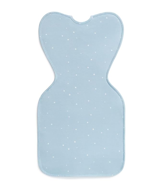 Love to Dream Swaddle Up Original, Arms Up Position, Light and Ultra Breathable Cotton - Wearable Blanket - 1.0 TOG - (20-24°C) Ideal for Moderate Temps (Twinkle Powder Blue, Medium, 6–8.5kg)