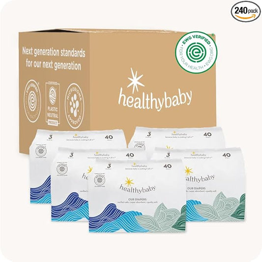 Our Diapers | Environmentally Friendly | Hypoallergenic | Soft Organic Cotton Outer Layer | Chlorine Free | Size 3 (240 Diapers)