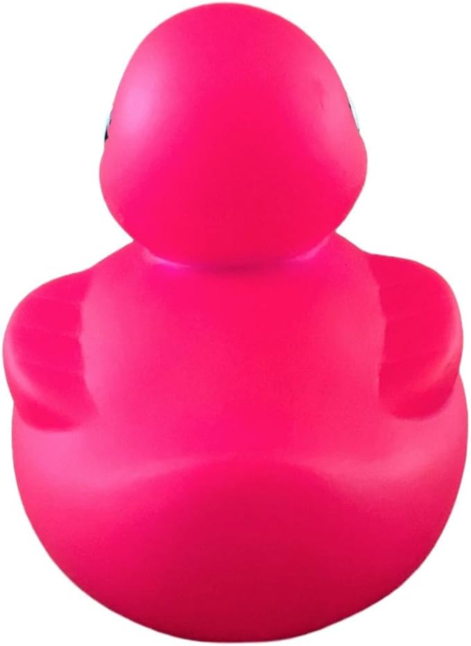 3" Pink Ribbon Rubber Duck [Sealed Hole, Floats Upright] - Baby Safe Bathtub Bathing Toy