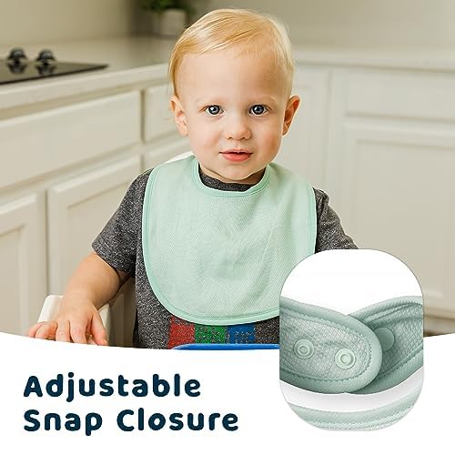 Tiny Twinkle 8 Pack Baby Bibs for Drooling and Teething – Waterproof & Absorbent Bibs for Baby Girl & Boy, Machine Washable Infant Bib Set for Newborns and Toddlers (Boy Macaron 8-Pack)