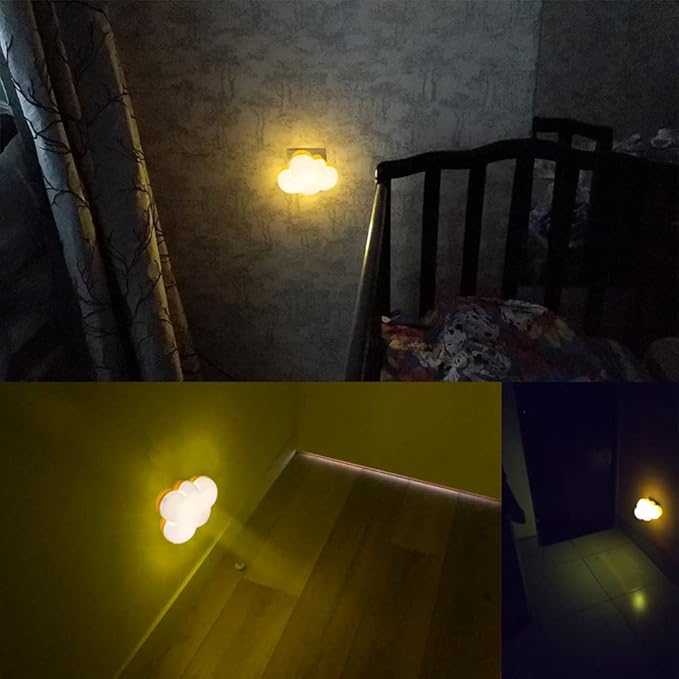 AUSAYE 4Pack Sensor LED Night Light Plug in Lamp Cloud Night Light Mini Pretty Night Lights for Adults Kids NightLight White