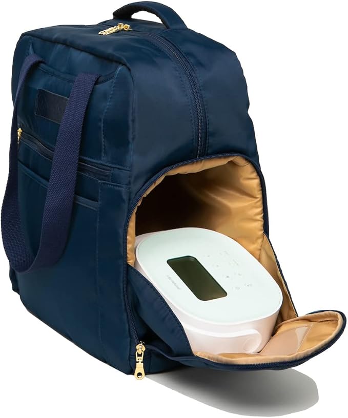 Sarah Wells Kelly Breast Pump Backpack & Tote - Insulated Pocket, Laptop Sleeve & Easy-Clean Design, Fits All Pumps, Diaper Bag for Moms (Indigo)