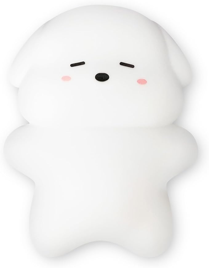 Night Light for Kids, Rechargeable Dimmable Silicone LED Nightlight with 7 Colors, Baby Nursery Night Lamp, Touch Squishy Lamp, Cute Gifts for Girls, Boys, Toddler Room Decor, Lying Dog