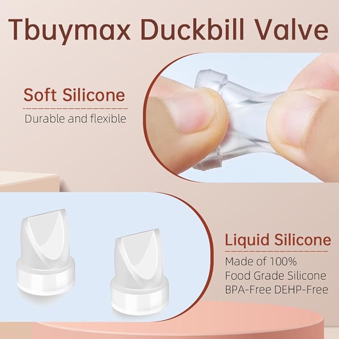 8Pc Duckbill Valves 8Pc Flange Inserts and 4Pc Silicone Diaphragm Compatible with Momcozy M5, Replacement M5 Pump Parts Accessories Made by Tbuymax, Not Original Momcozy Pump Parts