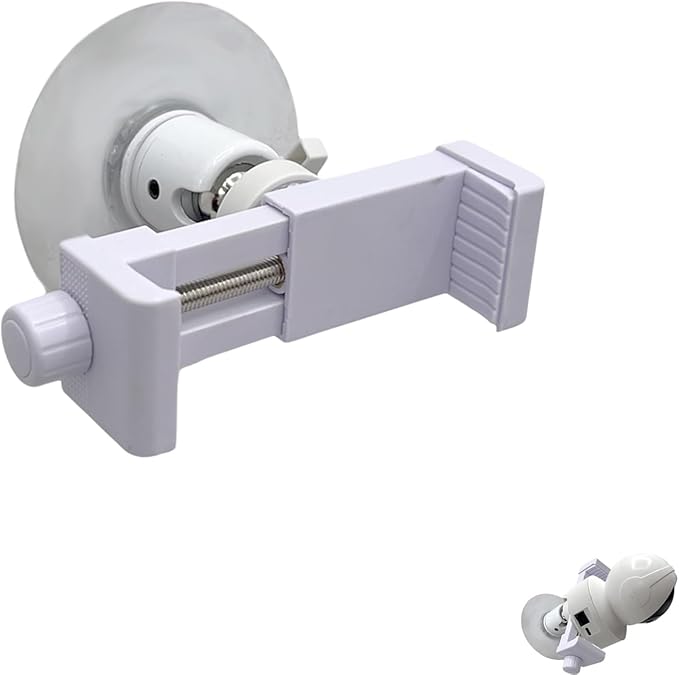 Baby Monitor Wall-Mounted Bracket for Battery-Powered Security Cameras, with Standard 1/4" Threaded Connection, Wall Sticker Installation White (Wall Stickers+Clip)