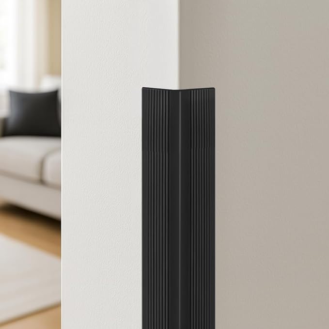 Rubber Bond Wall Corner Guard Edge Protector, Baby Proofing Corner Guards | Self-Adhesive Furniture Edge Strips for Home & Office (Black, 5 Pack)