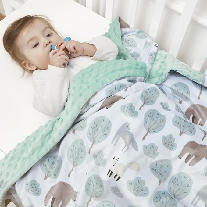 QSTEHEML Baby Blankets for Boys Neutral,Super Soft Nursery Minky Blanket Unisex, Baby Gifts Double Layer with Dotted Backing, Nursery Blanket for Crib Stroller(Bear, 30 * 40inch)
