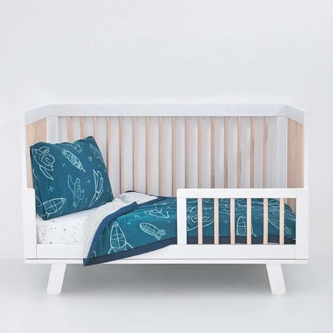 Little Unicorn Lofty Comforter Blanket | Super Soft & Breathable Muslin Fabric| Great for Play & Bedtime Blanket (Blast Off)