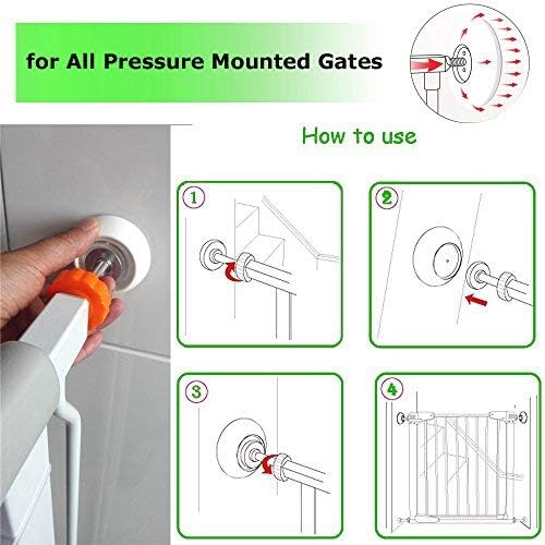 Vmaisi Baby Gate Wall Protector - Protect Walls from Pressure Mounted Pet Dog Gates, 4 Pack White