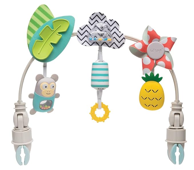 Taf Toys ‘Tropical Orchestra Arch’ | Ideal for Infant & Toddlers, Fits Stroller & Pram, Activity Arch with Fascinating Toys, Stimulates Baby’s Senses and Motor Skills Development, Easier Outdoors