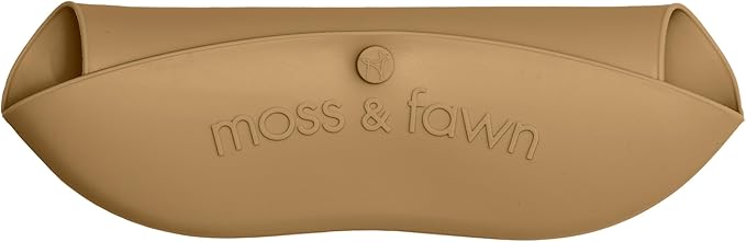 Moss and Fawn Gather & Roll Bib - Washable Waterproof Silicone Baby Feeding Bib - BPA, Lead, & PVC-Free