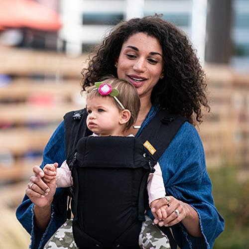 Beco Baby Carrier - Gemini Baby Carrier from Newborn to Toddler - Certified Ergonomic Newborn Baby Carrier for Infants and Children of 7-35 lbs - M Shape, Adjustable Seat, 100% Cotton (Metro Black)