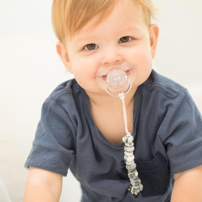 Bella Tunno Pacifier Clip Set – Soft Silicone Pacifier Clip for Infant and Baby Pacifier, Convenient and Lightweight, Non-Toxic and BPA Free Silicone (Soft Neutral)