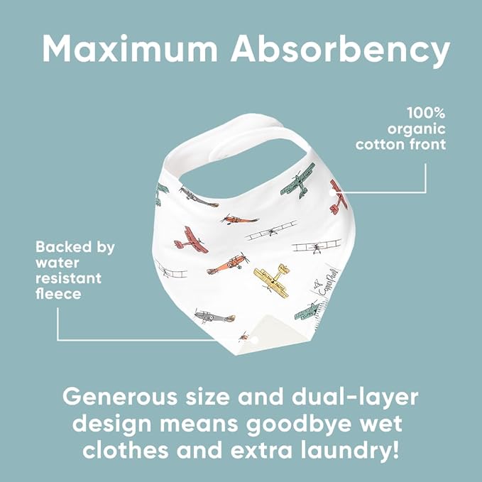 Copper Pearl 4 Pack Soft Cotton Baby Bibs for Drooling and Teething, Absorbent Drool Bibs for Baby Girl and Boy, Adjustable to Fit Newborns to Toddlers, Tons of Styles (Ace)