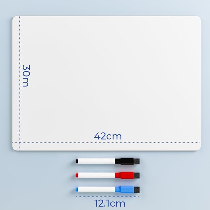 Nicpro 12 x 16 inches Lapboard Small Dry Erase Lap Board Double Sided with 3 Water-Based Pens Learning Mini Whiteboard Portable for Kid Student and Classroom Use