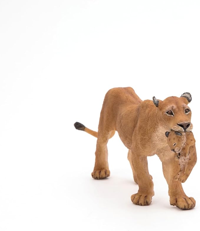 Papo Wild Animal Kingdom Figure, Lioness with Cub, Multicolor (50043) , 6.5cm
